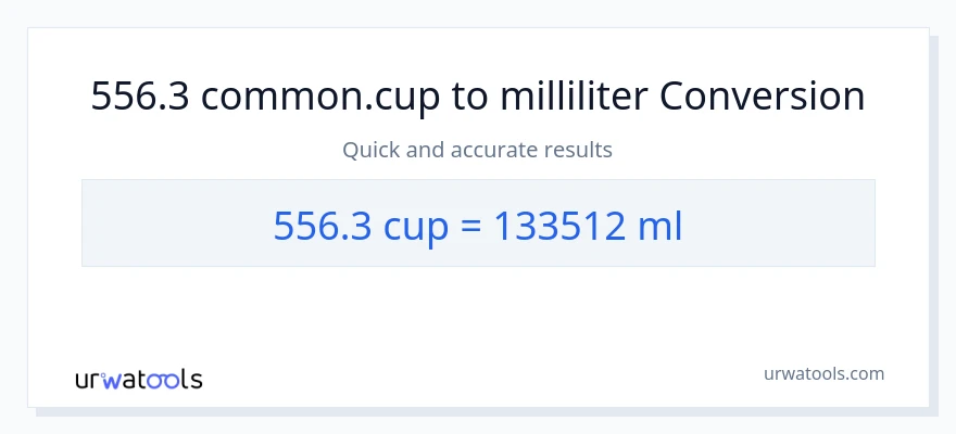 556.3 cups to milliliters conversion