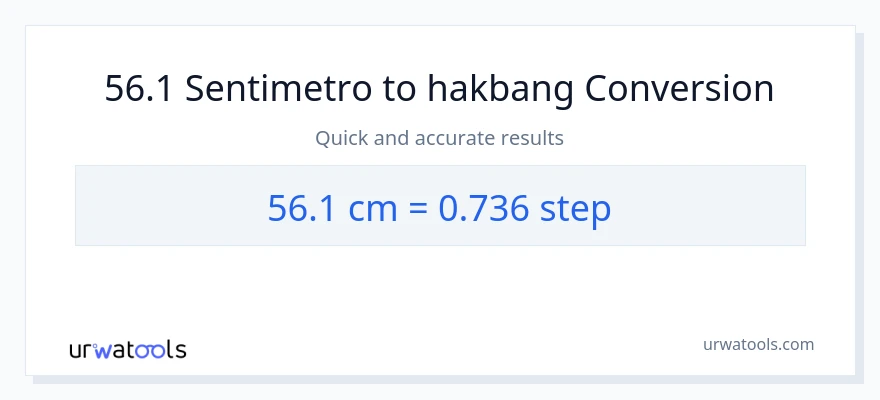 56.1 Mga Sentimetro patungong mga hakbang na conversion
