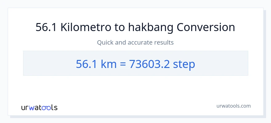 56.1 Kilometro patungong mga hakbang na conversion