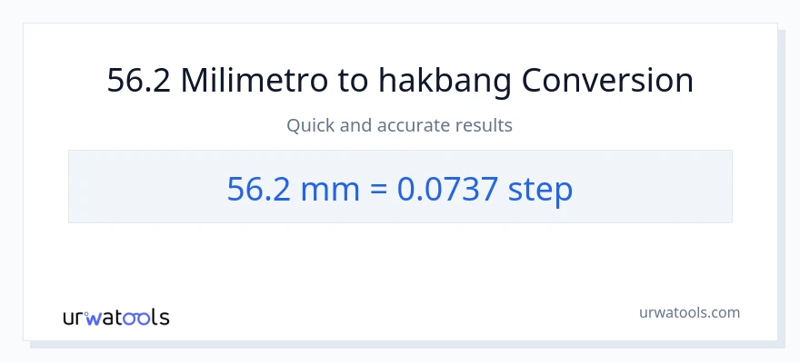 56.2 milimetro patungong mga hakbang na conversion