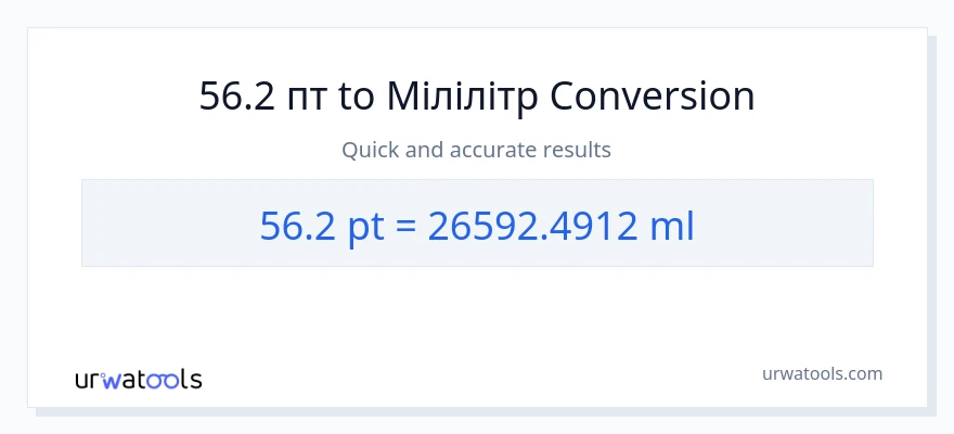Конверсія з Pints у мілілітри: 56.2
