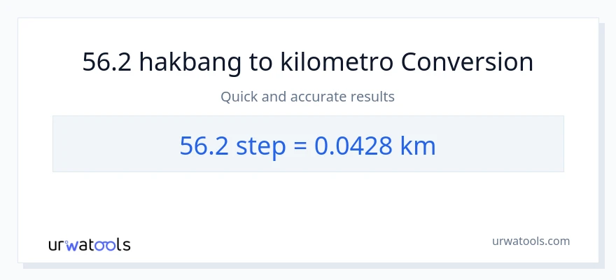 56.2 mga hakbang patungong Kilometro na conversion