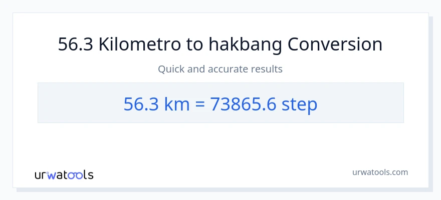 56.3 Kilometro patungong mga hakbang na conversion