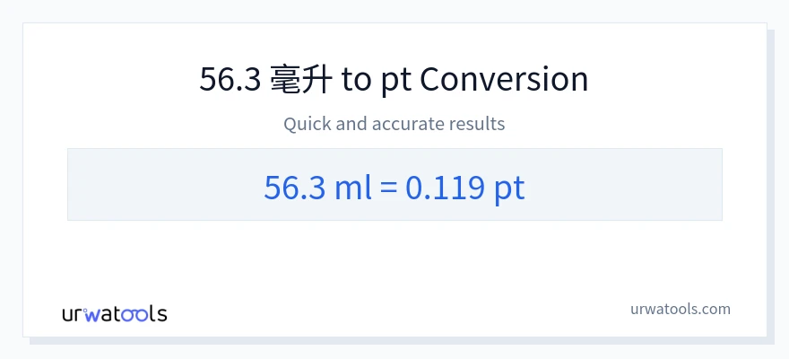 56.3 毫升 到 Pints 轉換