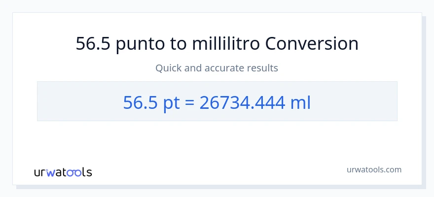 Conversione da 56.5 Pints a millilitri