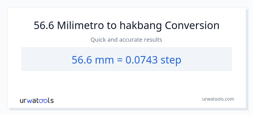 56.6 milimetro patungong mga hakbang na conversion