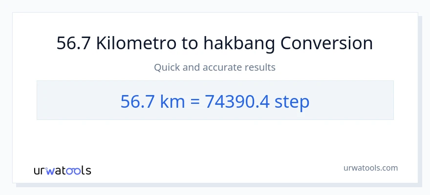 56.7 Kilometro patungong mga hakbang na conversion