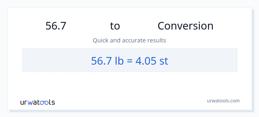 56.7 Lbs ൽ നിന്ന് കല്ലുകൾ ലേക്ക് പരിവർത്തനം