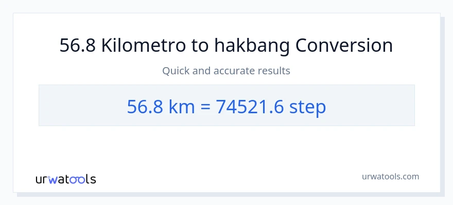 56.8 Kilometro patungong mga hakbang na conversion