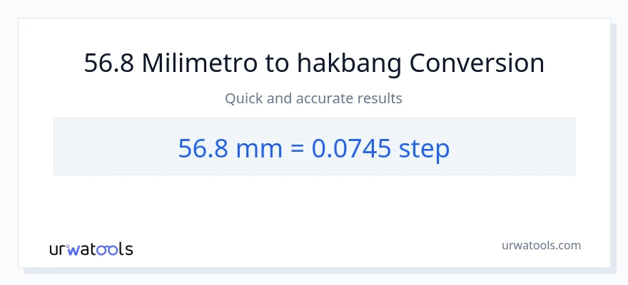 56.8 milimetro patungong mga hakbang na conversion