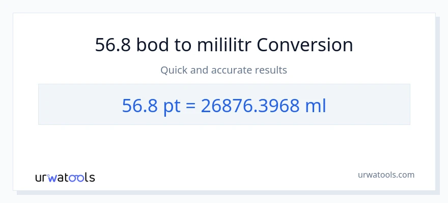 Konverze z Pints na mililitrů: 56.8