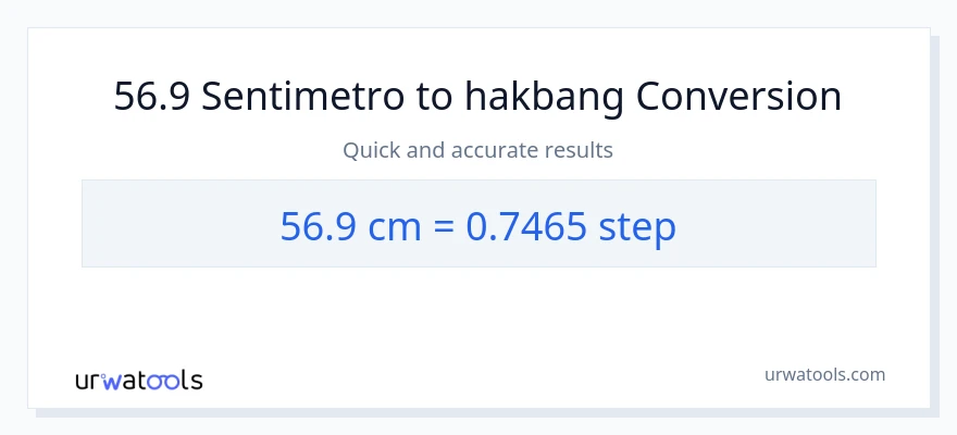 56.9 Mga Sentimetro patungong mga hakbang na conversion