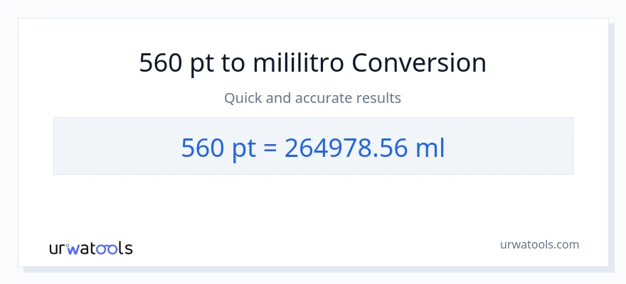560 Pints patungong mga mililitro na conversion
