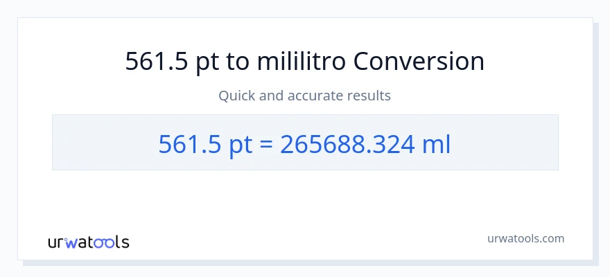 561.5 Pints patungong mga mililitro na conversion