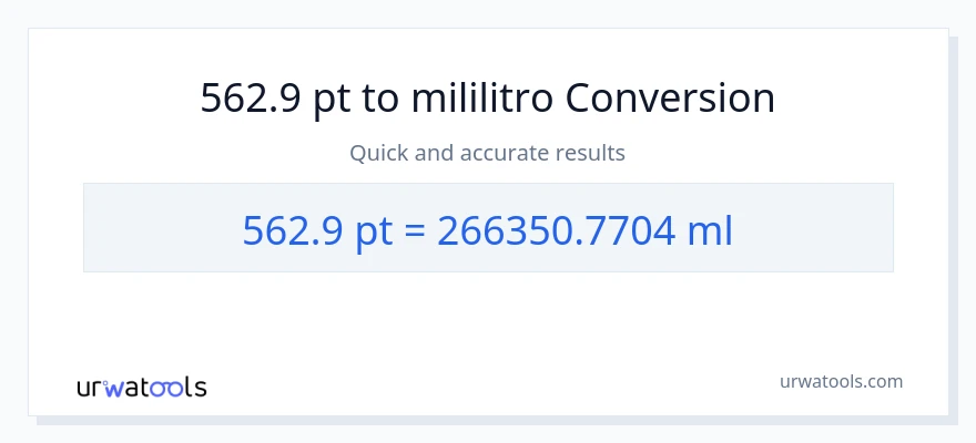 562.9 Pints patungong mga mililitro na conversion