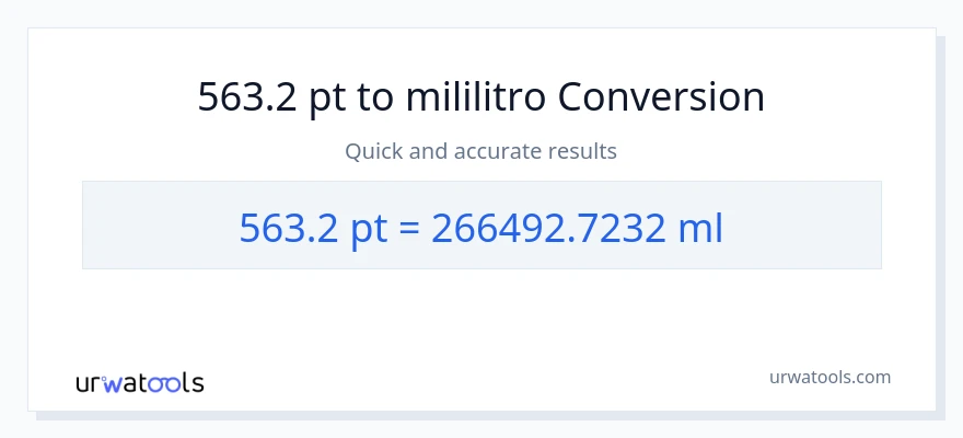 563.2 Pints patungong mga mililitro na conversion
