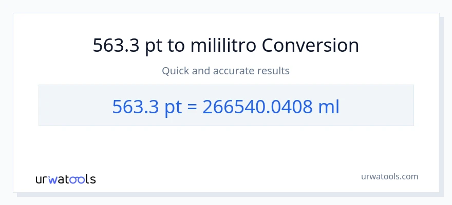 563.3 Pints patungong mga mililitro na conversion