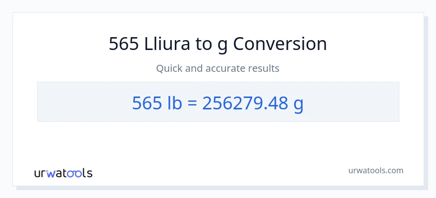 Conversió de 565 Lbs a Grams