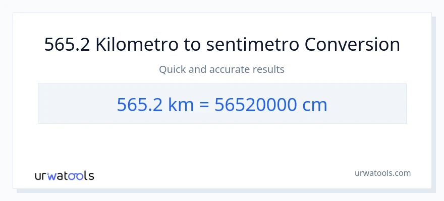565.2 Kilometro patungong Mga Sentimetro na conversion
