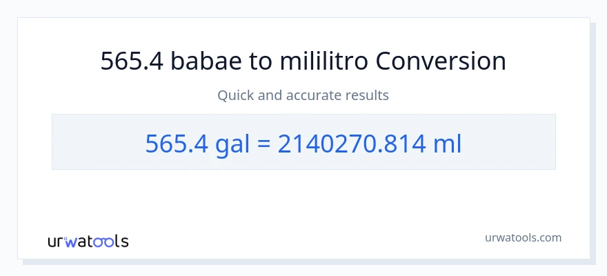565.4 Mga galon patungong mga mililitro na conversion