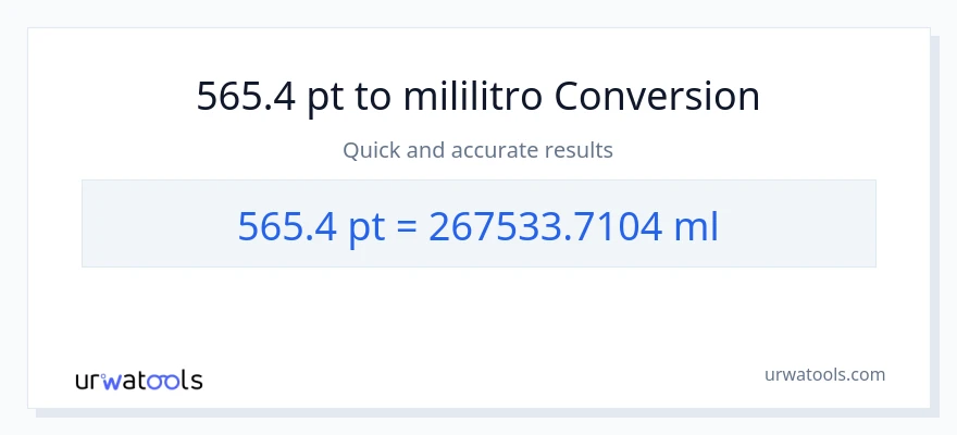 565.4 Pints patungong mga mililitro na conversion