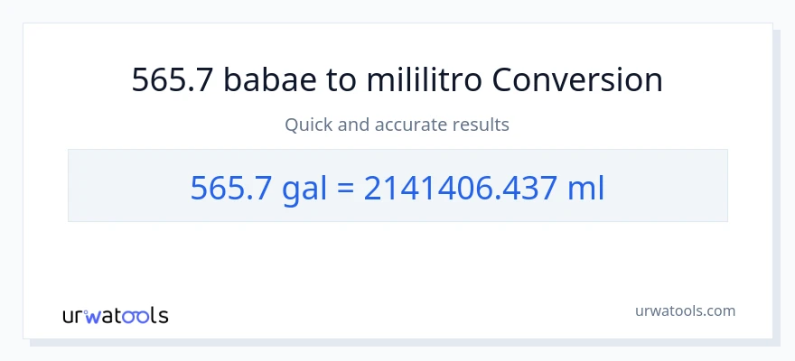 565.7 Mga galon patungong mga mililitro na conversion