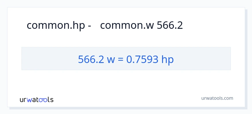 המרה של 566.2 וואט ל- כּוֹחַ סוּס