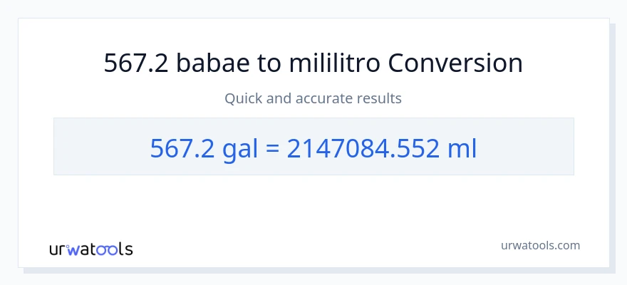 567.2 Mga galon patungong mga mililitro na conversion