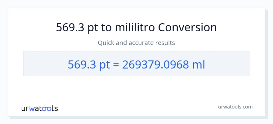 569.3 Pints patungong mga mililitro na conversion