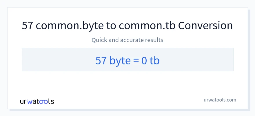 57 Bytes 到 Terabytes 轉換