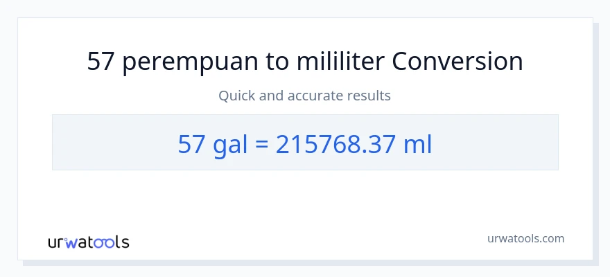 Penukaran 57 Galon kepada mililiter