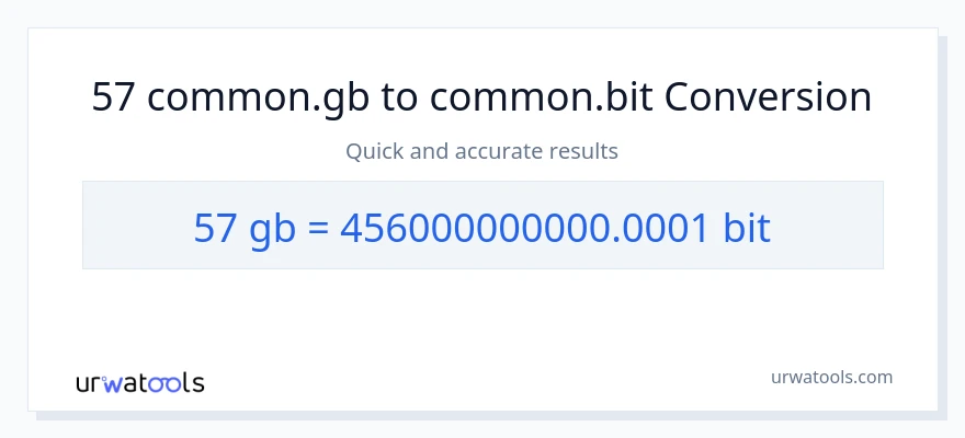 57 Gigabytes patungong Bits na conversion