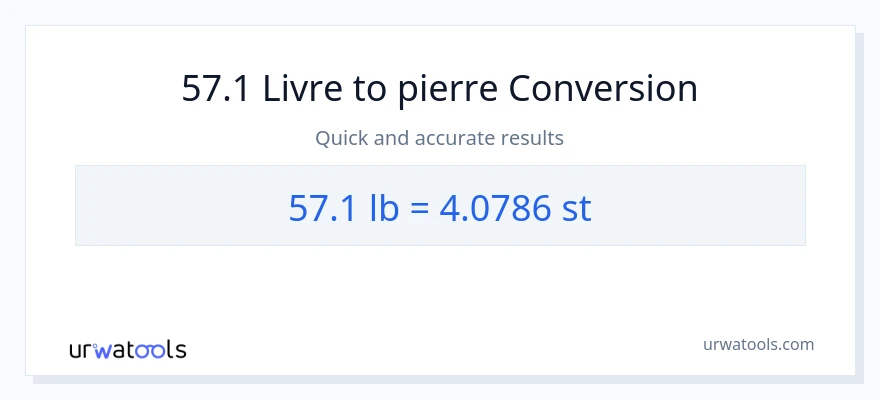 Conversion 57.1 Lbs vers Pierres