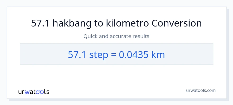 57.1 mga hakbang patungong Kilometro na conversion