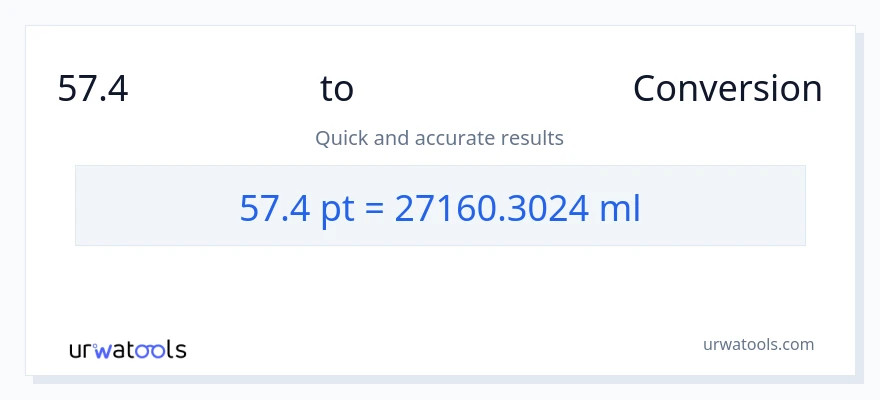 57.4 Pints ൽ നിന്ന് മില്ലിലിറ്റർ ലേക്ക് പരിവർത്തനം