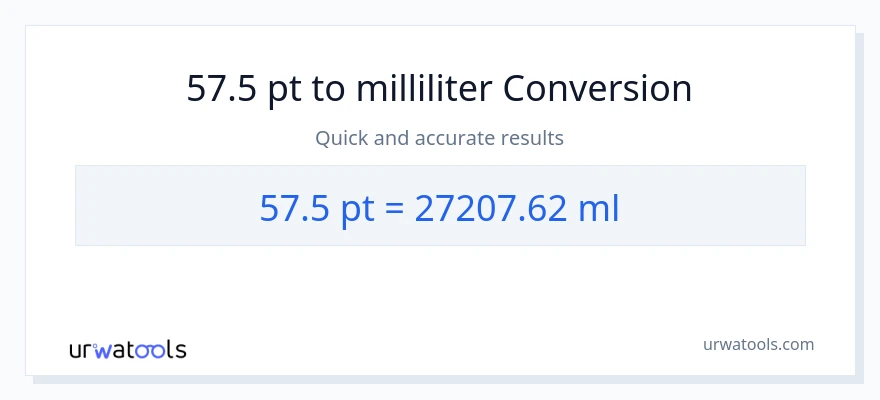 57.5 Pints til milliliter konvertering