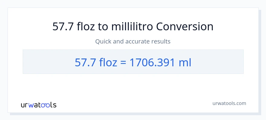 Conversione da 57.7 once fluide a millilitri
