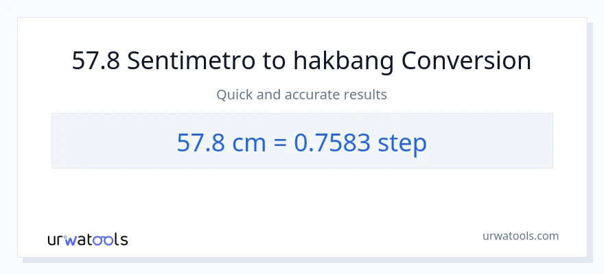 57.8 Mga Sentimetro patungong mga hakbang na conversion