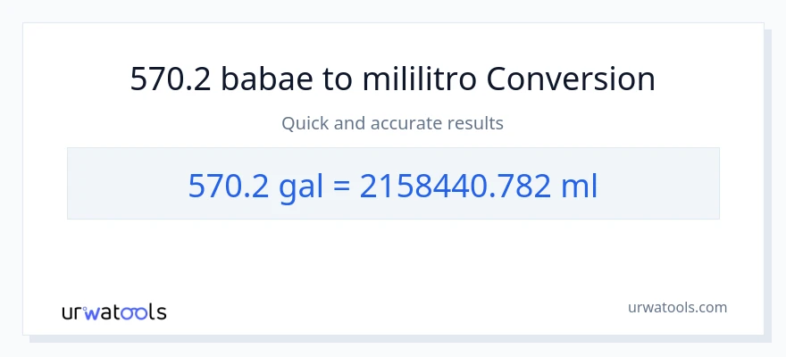 570.2 Mga galon patungong mga mililitro na conversion