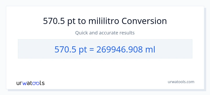 570.5 Pints patungong mga mililitro na conversion
