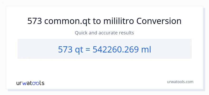 573 Quarts patungong mga mililitro na conversion