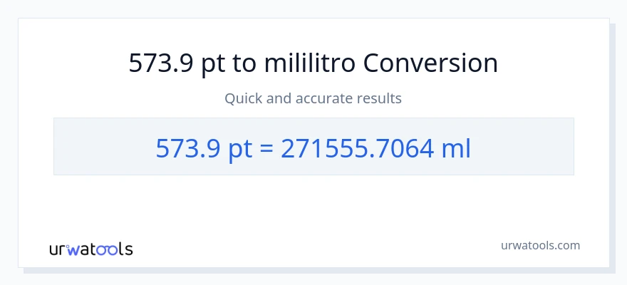 573.9 Pints patungong mga mililitro na conversion