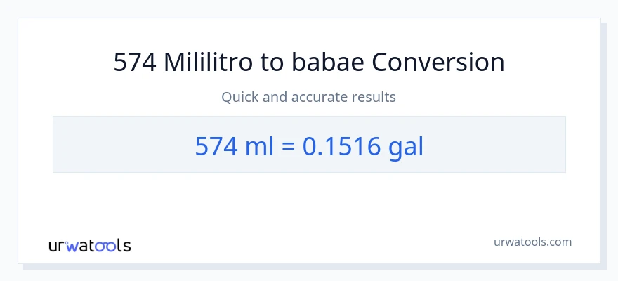 574 mga mililitro patungong Mga galon na conversion