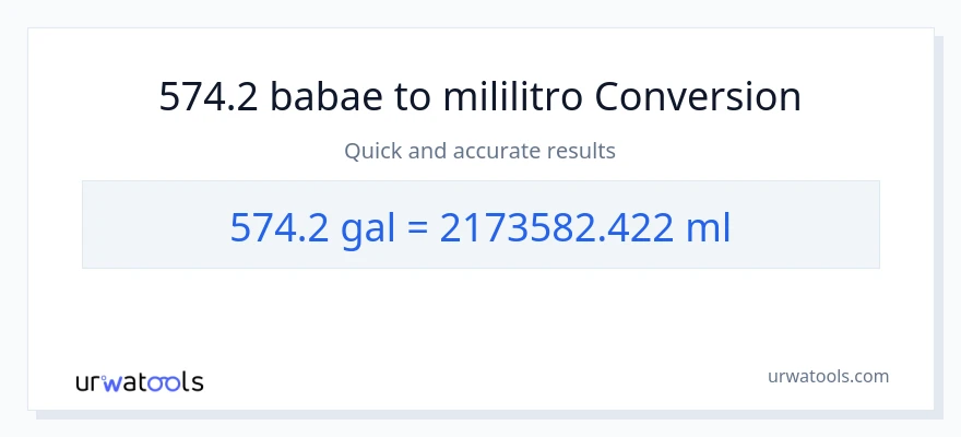 574.2 Mga galon patungong mga mililitro na conversion