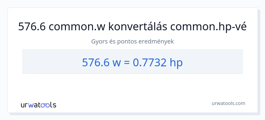 576.6 watt - lóerő konverzió