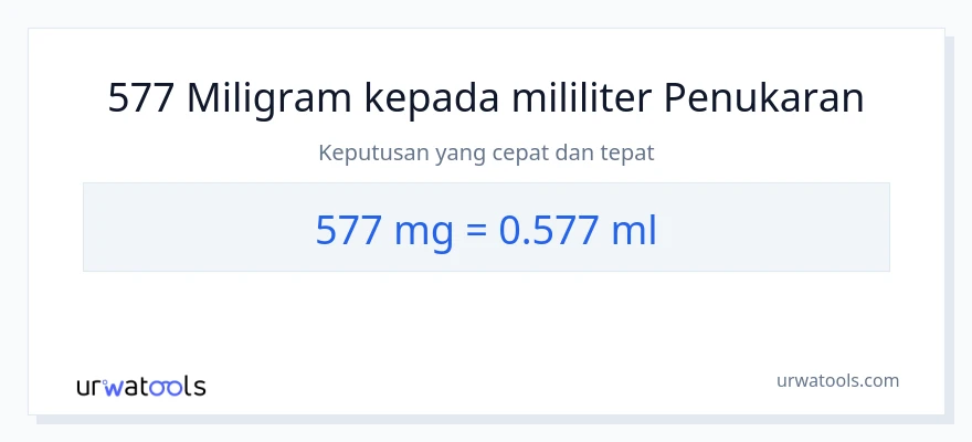 577 milligrams to milliliters conversion