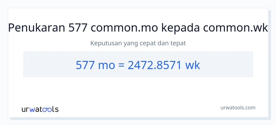 577 Months to Weeks conversion