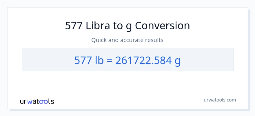 577 Lbs patungong Gramo na conversion