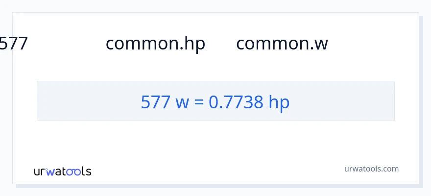 تبدیل 577 وات به اسب بخار