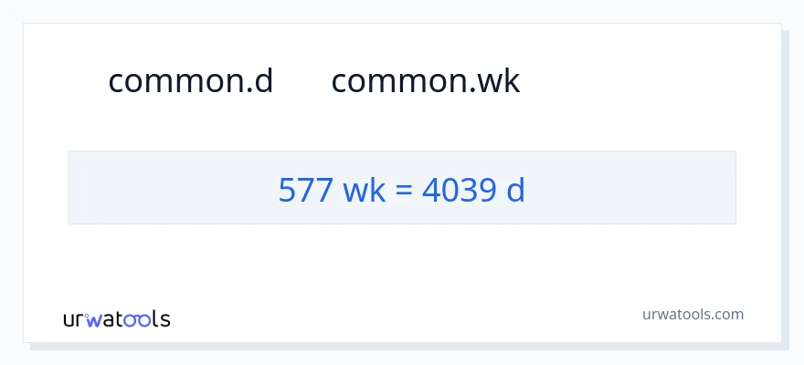 تبدیل 577 هفته‌ها به روزها